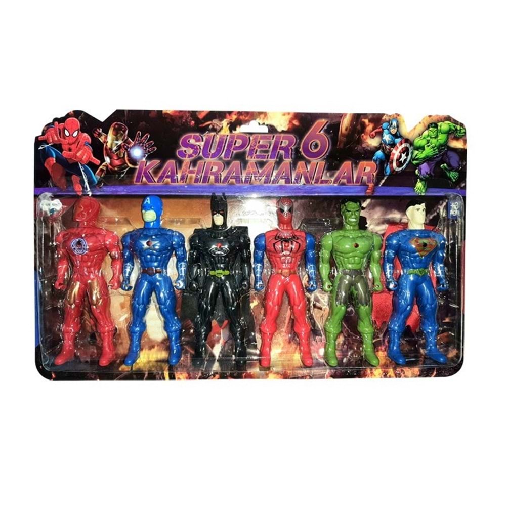 KARTELA 6 LI SET SÜPER KAHRAMANLAR B-88873 (60)