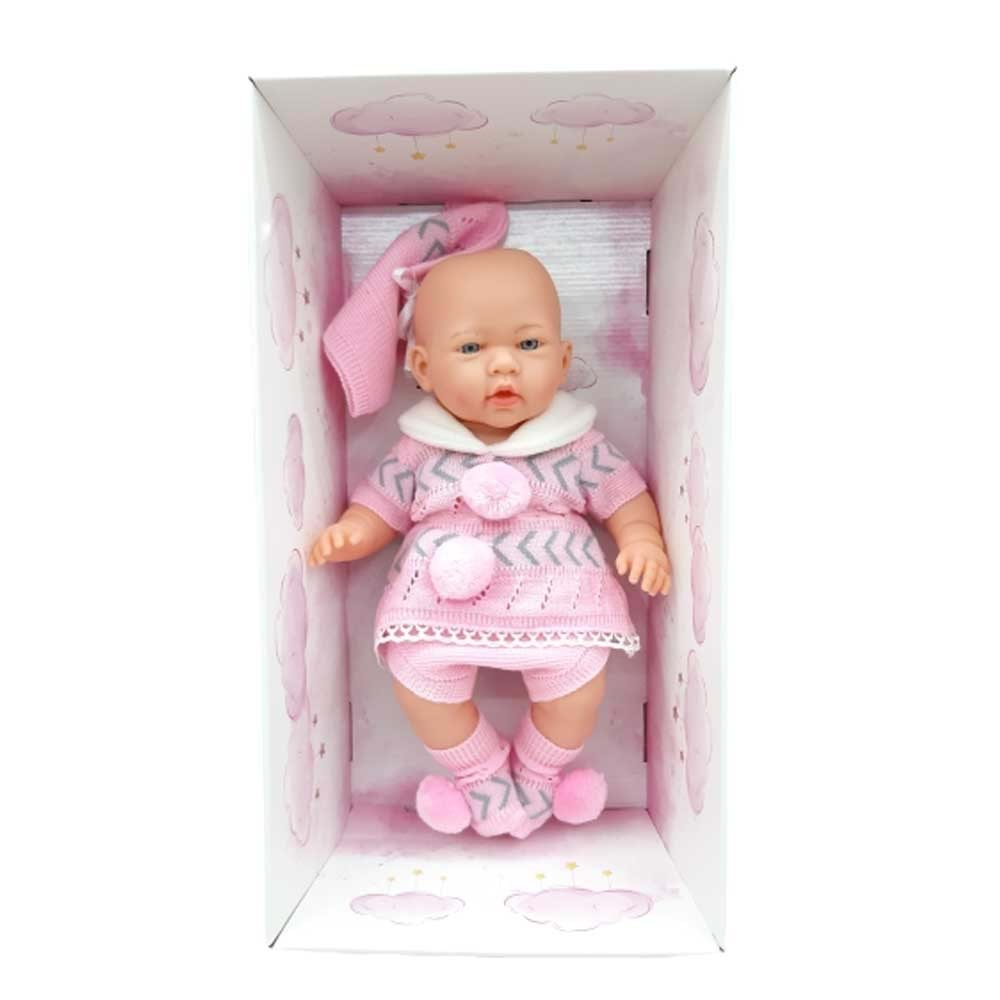 GLT1127-A AZRA NEWBORN PEMBE GRİ TRİKO ELBİSELİ (0)