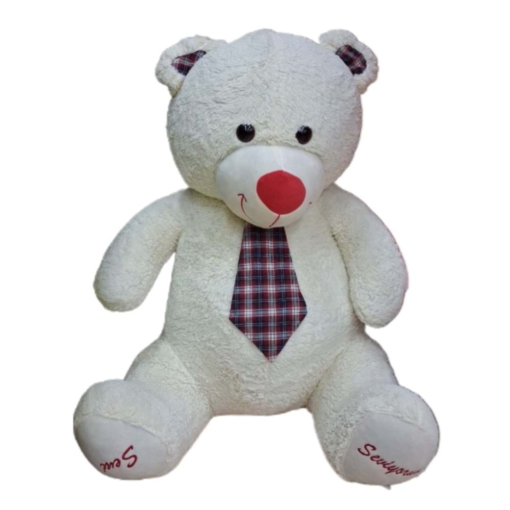 PELUŞ 100 CM OTURAN KRAVATLI AYI KREM GLT-P106-100A