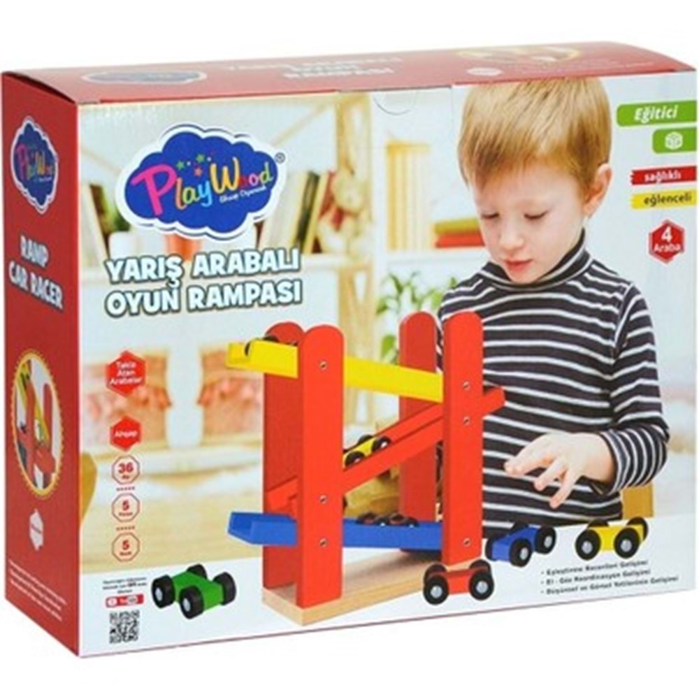 AHŞAP YARIŞ ARABALI OYUN RAMPASI ONY-382 * 18