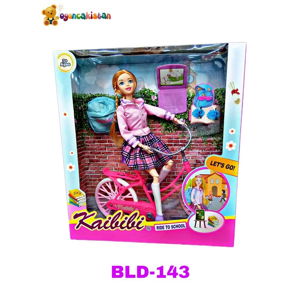 BARBİE BİSİKLETTE SIRT ÇANTALI KZL-BLD143 *24