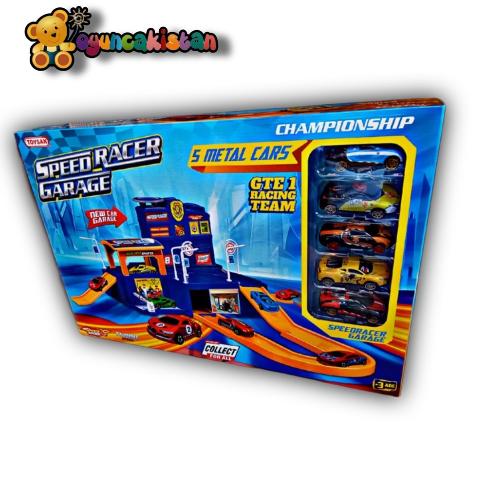 TOYSAN SPEED RACER GARAJE 5METAL ARABALI TOY-33 *12