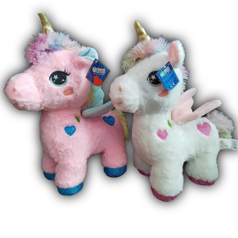 PELUŞ 40CM DÖRT AYAK DURAN BOYNUZLU AT PL62777 *24