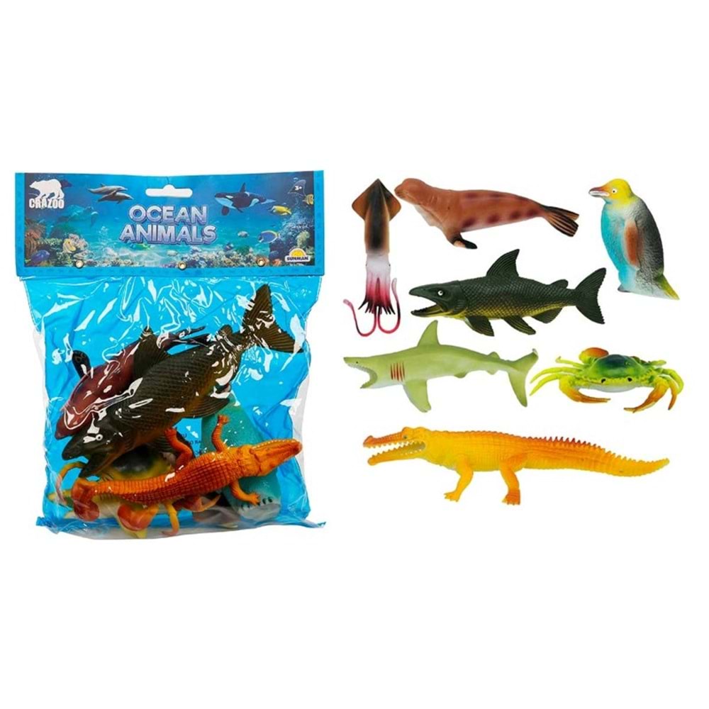 SUN-RST-CRZ-FİGÜR OKYANUS HAYVANLARI BYK.POŞET 7Lİ KRTL. *48