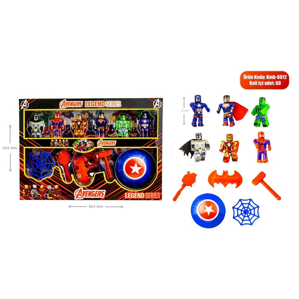 6 LI BÜYÜK AVANGER MİNECRAFT MALZEMELİ 6012 *60