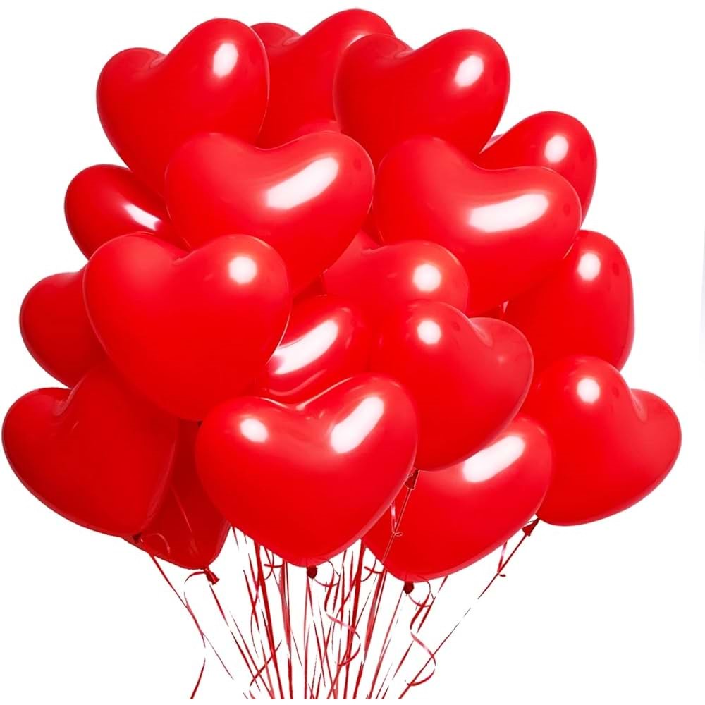12 İNÇ 100LÜ KIRMIZI KALP BALON BALONEVİ