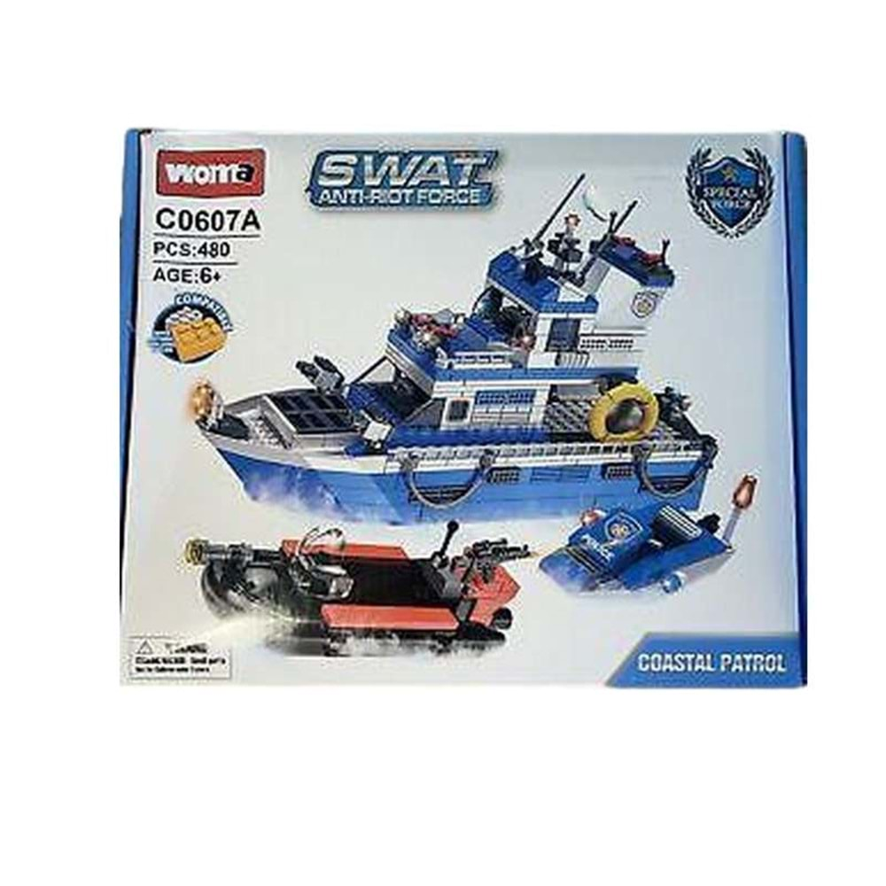 SWAT GÜVENLİK GEMİSİ VE BOTU LEGO 480PRÇ C0607A