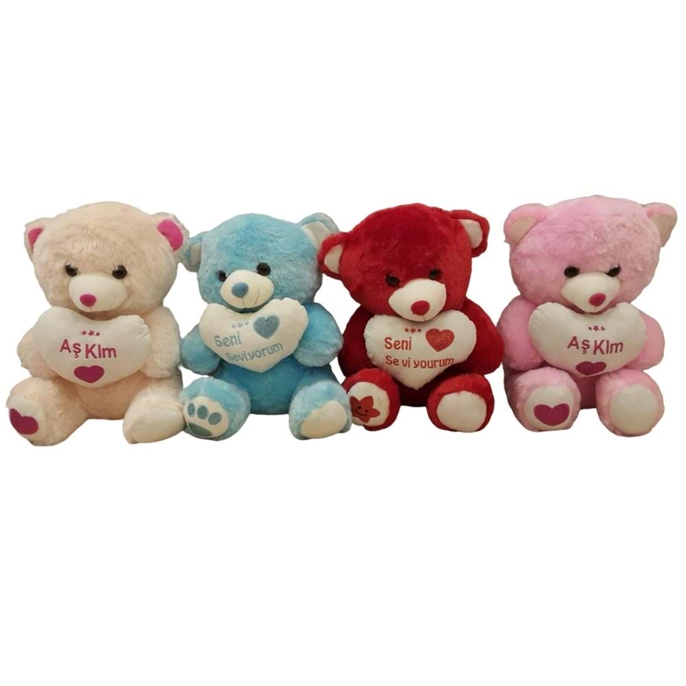 PELUŞ İTHAL KALPLİ AYI 40 CM HAL-051