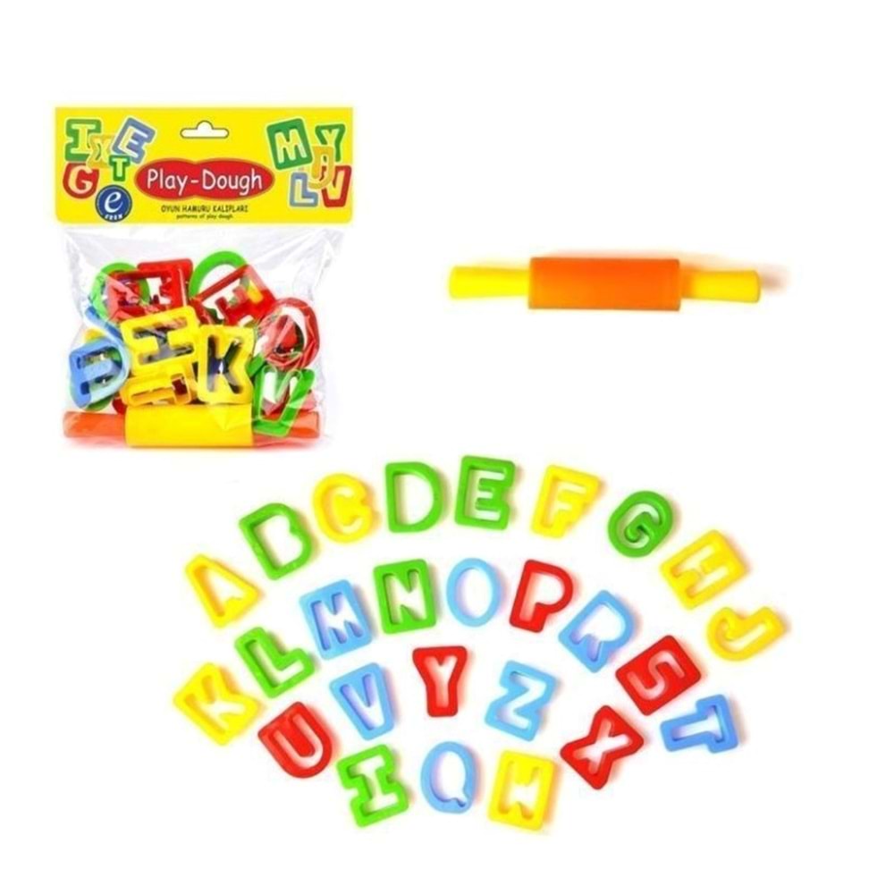 POŞETLİ OYUN HAMURU HARF KALIPLARI ERN-012 *36