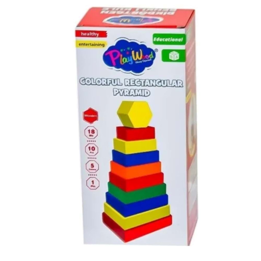 KUTUDA AHŞAP DİKDÖRTGEN RENKLİ KULE ONY-393 *24