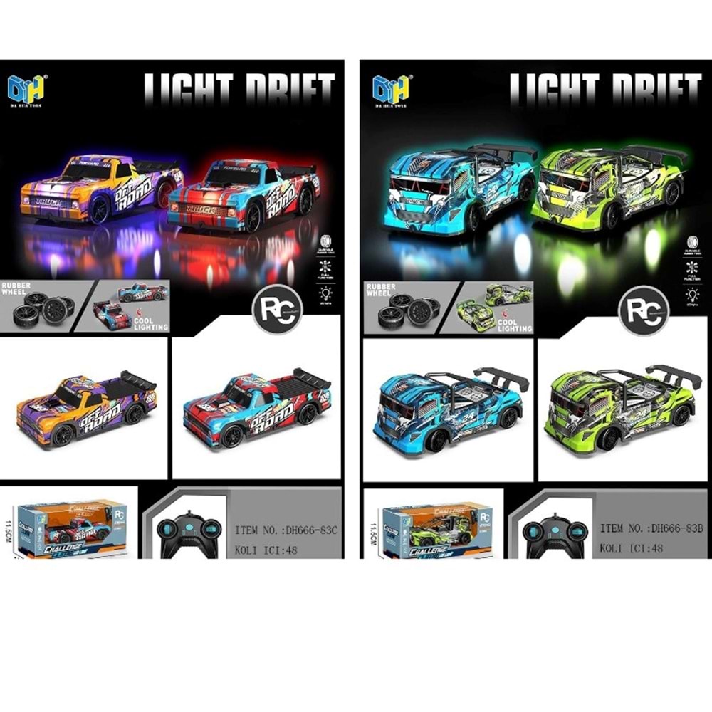 KUTULU ŞARJLI KUMANDALI YARIŞ ARABASI DH666-83A/83B/83C *48