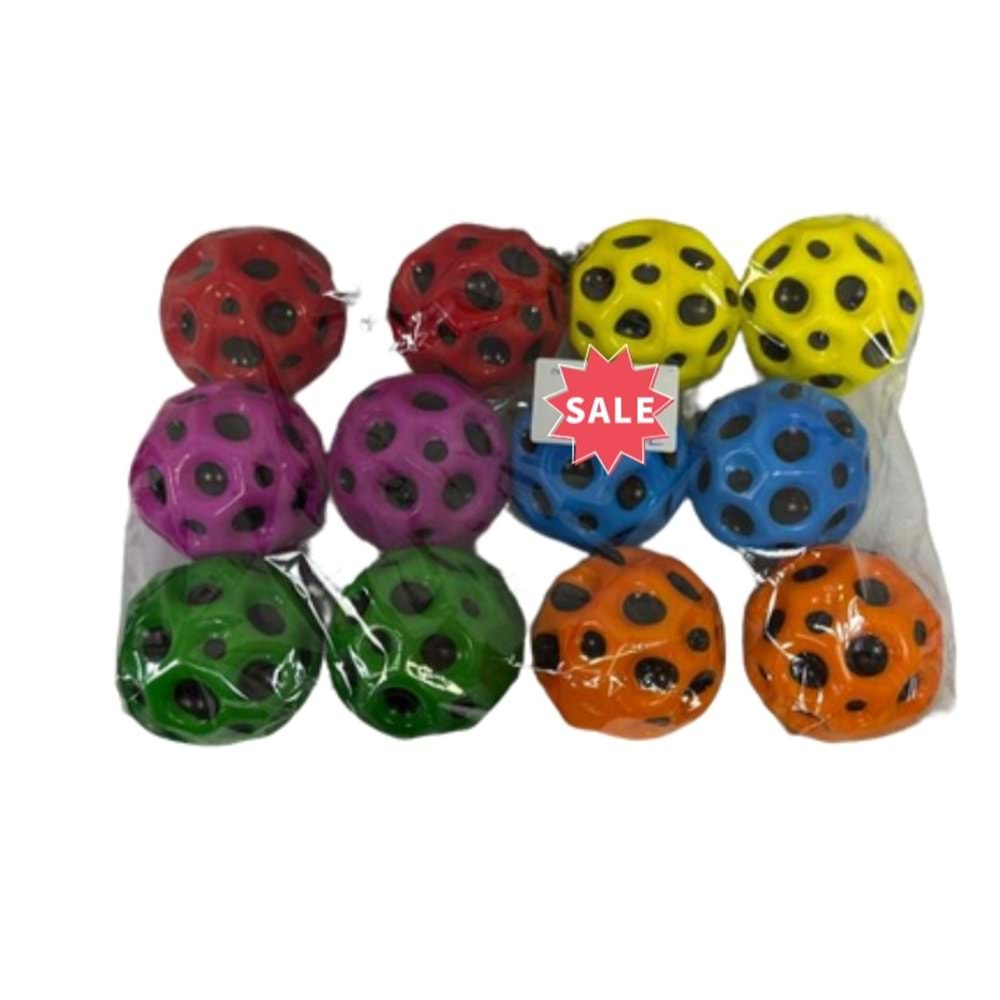 ÇNR MOONBALL IŞIKLI ZIPLAYAN TOP 70MM 12 Lİ 070318 *600