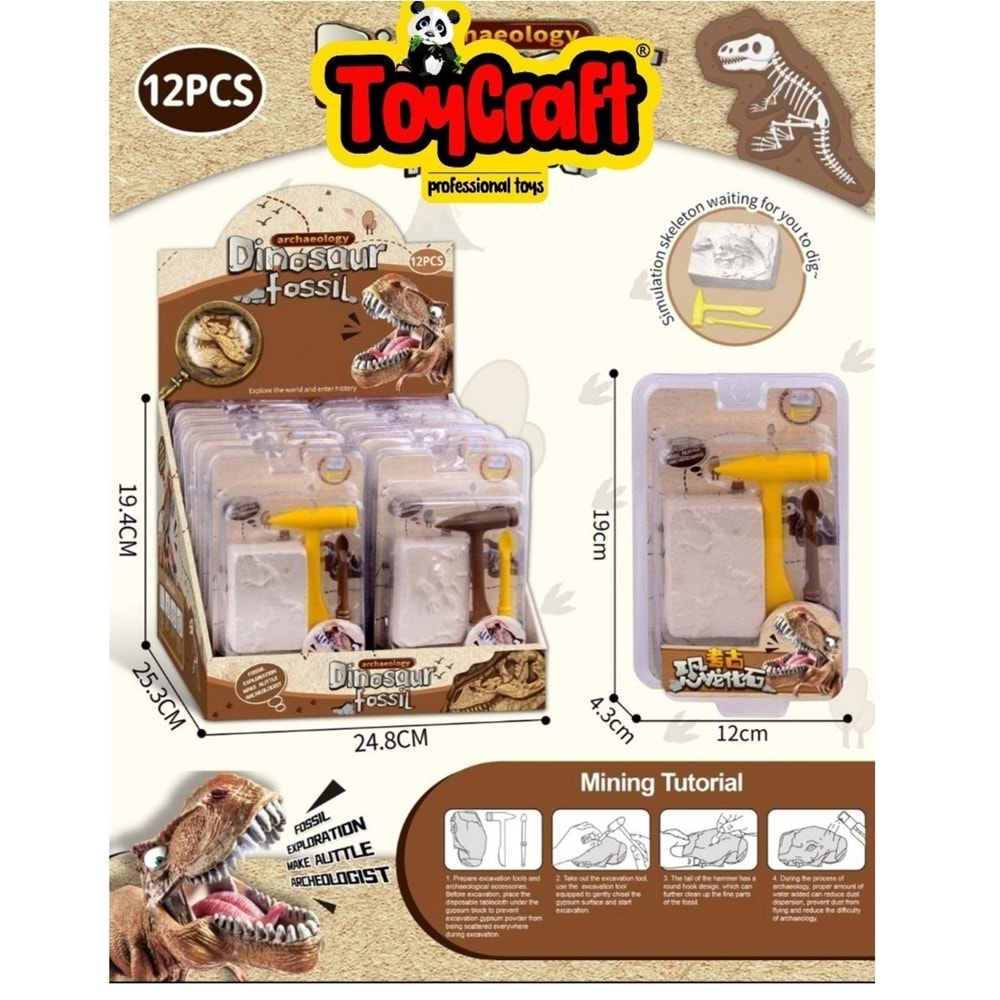 TOYCRAFT DİSPLAY 12Lİ FOSİL ARAMA SETİ * 120 KL-101