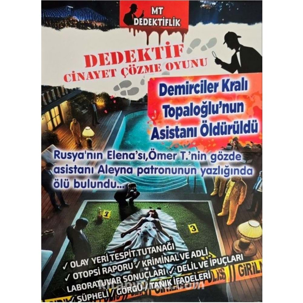DEDEKTİF DAVA ÇÖZME OYUNU (DEMİRCİLER KRALI TOPALOĞLUNUN DAVASI)*100