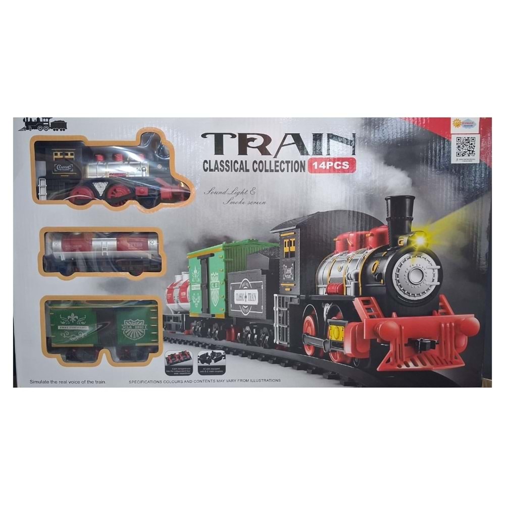 TREN 14 PARÇA IŞIKLI SESLİ DUMAN ÇIKARAN V8038 *18