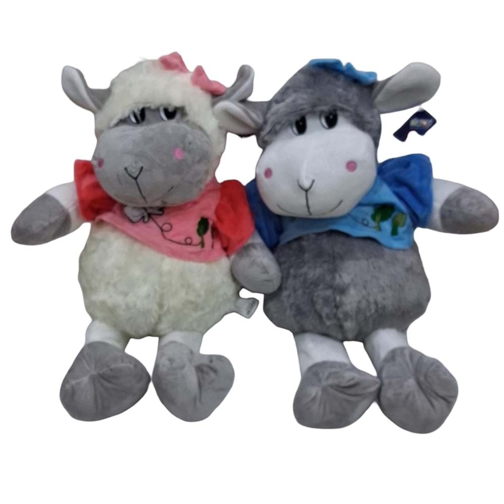 PELUŞ 55 CM KIYAFETLİ KUZULAR PL62235 *24