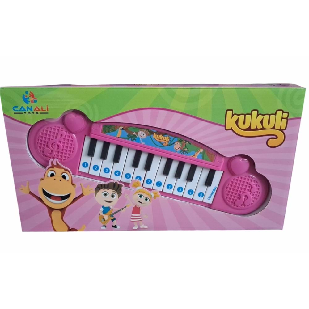KUKULİ PİYANO PİLLİ SESLİ PEMBE CNL-6180 *72