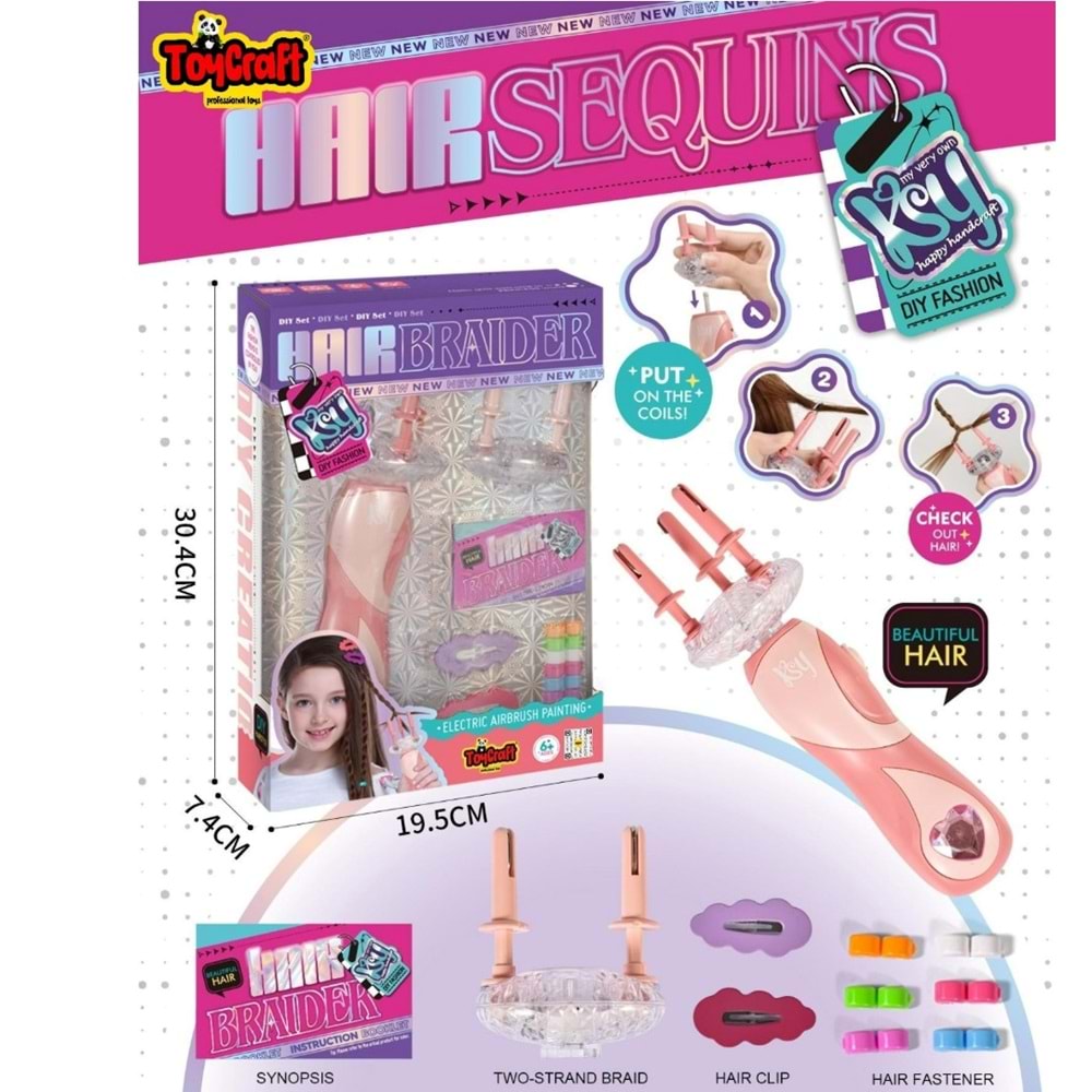 TOYCRAFT DIY PİLLİ SAÇ ÖRME VE SÜSLEME SETİ *24 KSY934