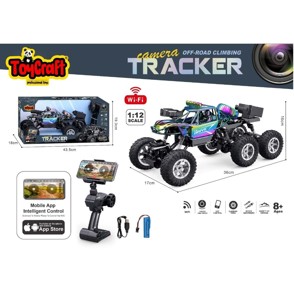 TOYCRAFT KAMERALI 1:12 TELEF. CONTROL ŞARJLI DUMAN ATAN 6 KANAL OFF ROAD CAR * 8 SY203KK-11U