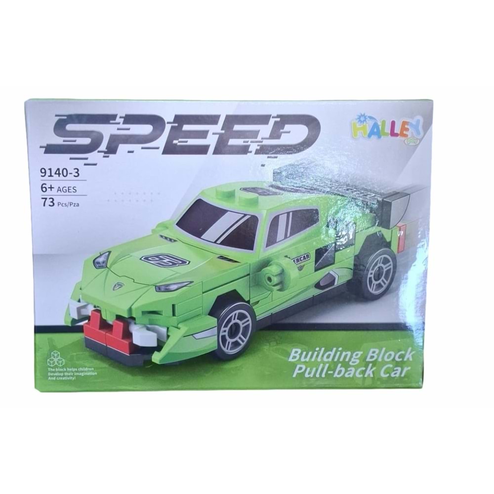 SEHER SPEED YEŞİL BLOK ARABA OYUNCAK 9140-3 *144