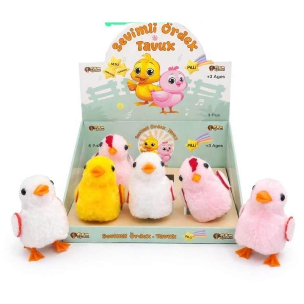PİLLİ YÜRÜYEN SESLİ ÖRDEK VE TAVUK 6 LI PKT 2149 *36