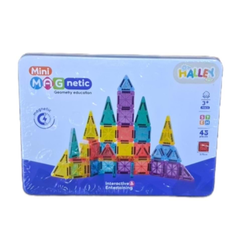 SEHER MAGNET YAPI BLOK SETİ 45 PARÇA METAL KUTU SH59833 *48