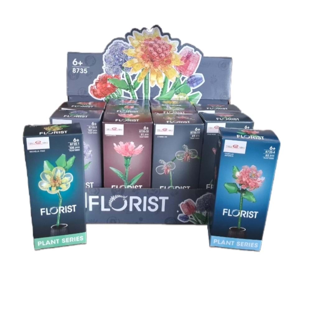 STANDLI ÇİÇEK LEGO KRİSTAL MODEL 12 Lİ PAKET 8735 *144