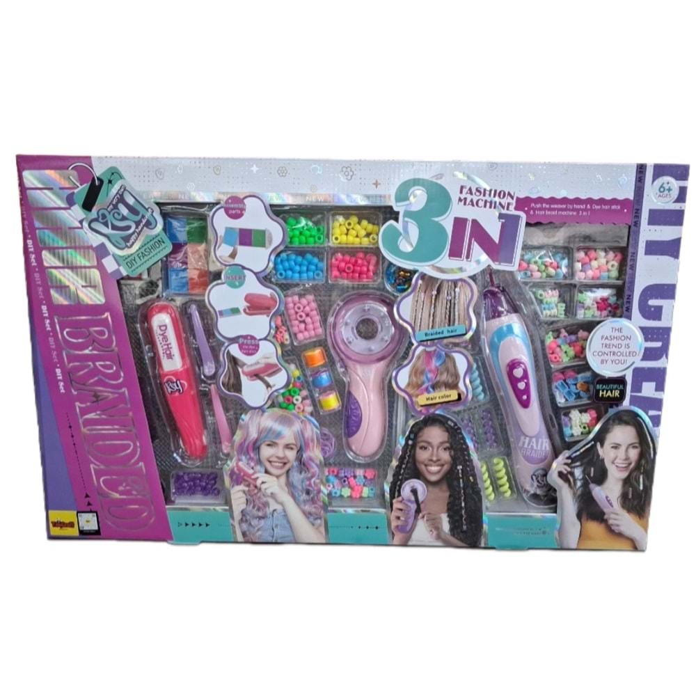 TOYCRAFT DIY SAÇ BOYAMA+SÜSLEME+BONCUK TAKMA SETİ KSY923 *6