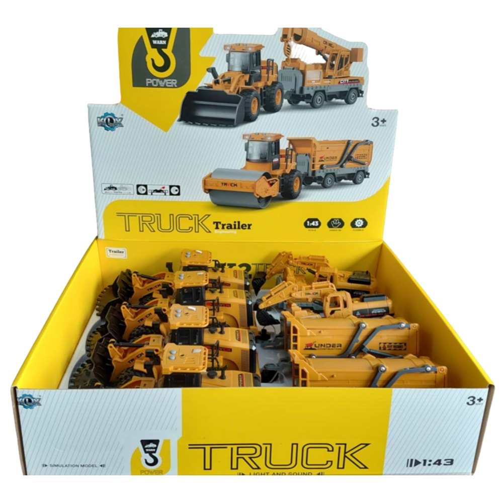 SESLİ IŞIKLI SARI KEPÇE VE RÖMORKU KLX900-14 *40