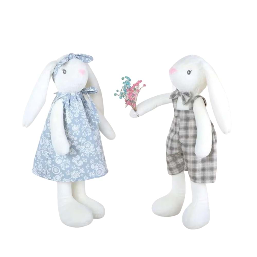 PELUŞ ELBİSELİ TAVŞAN 60 CM PL50169 *32