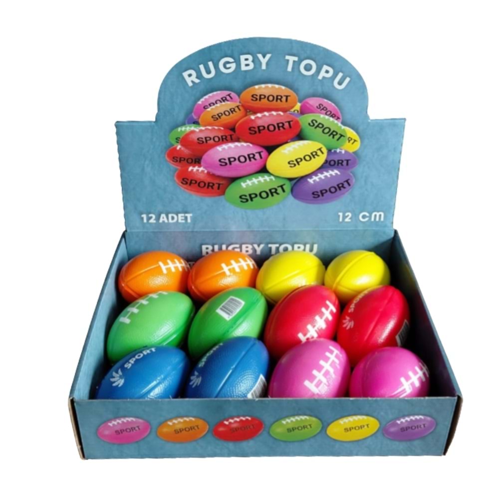 RUGBY STRES TOPU 12CM 12 Lİ PKT 3421 *192