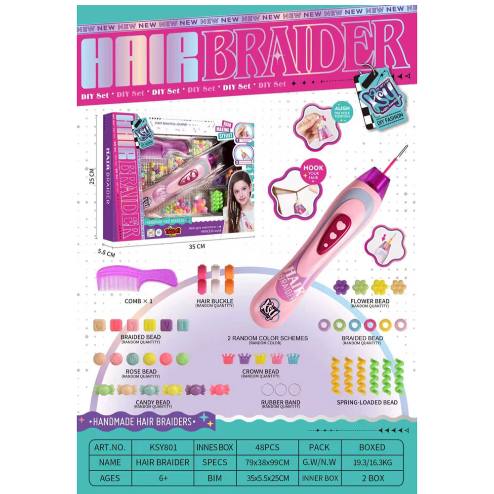 TOYCRAFT TEKLİ SAÇ SÜSLEME MAKİNASI KSY801 *24