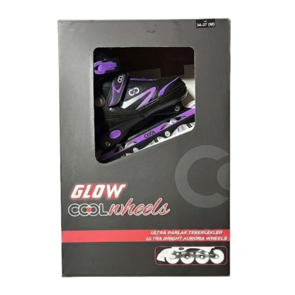 GLOW PATEN ULTRA PARLAK TEKERLEKLER MOR (34-37) FR37845 *6
