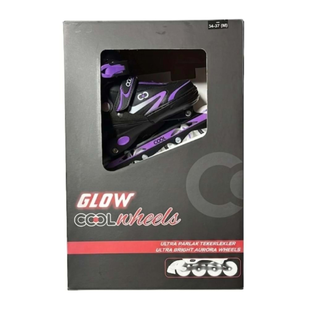 GLOW PATEN ULTRA PARLAK TEKERLEKLER MOR (34-37) FR37845 *6