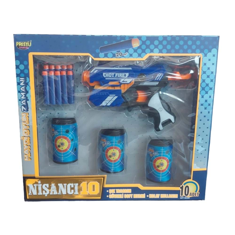 NİŞANCI 10 KUTULU HEDEFLİ DART ATAN TABANCA 10063 *24