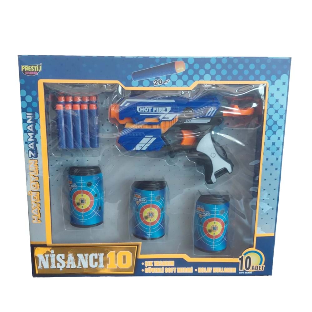 NİŞANCI 10 KUTULU HEDEFLİ DART ATAN TABANCA 10063 *24