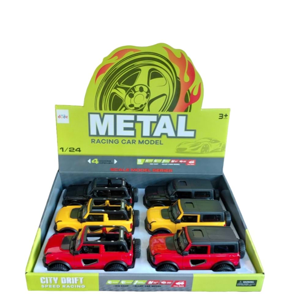 SEHER 1:24 SESLİ IŞIKLI METAL JEEP 24141D *36