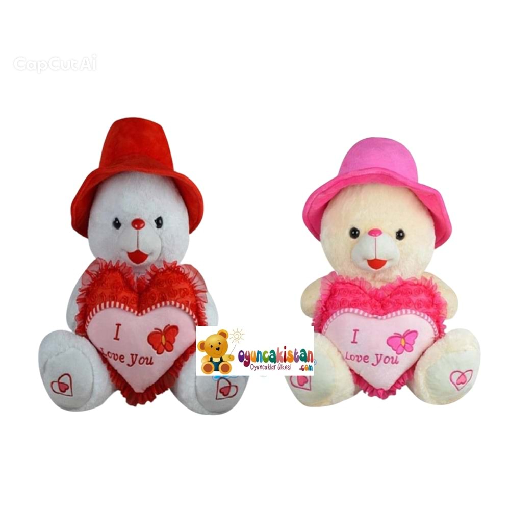 PELUŞ 60 CM ŞAPKALI AYI PL50180 *6