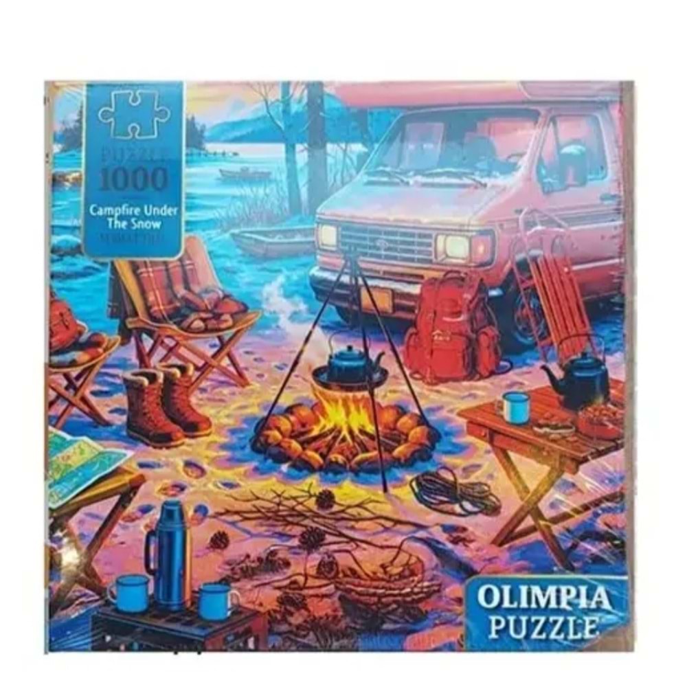 PUZZLE OLIMPIA CAMPFİRE UNDER THE SNOW 1000 PRÇ 15013 *12