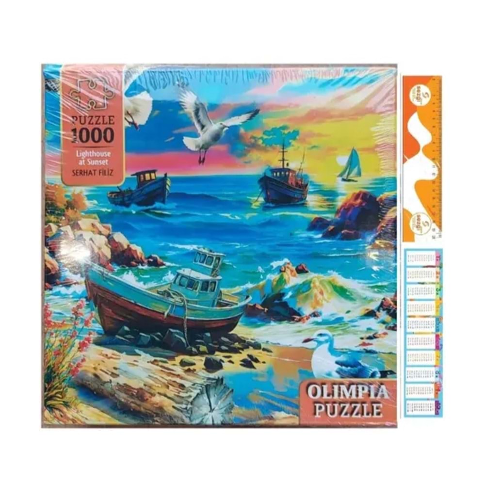 PUZZLE OLİMPİA LİGHTHOUSE AT SUNSET 1502 *12