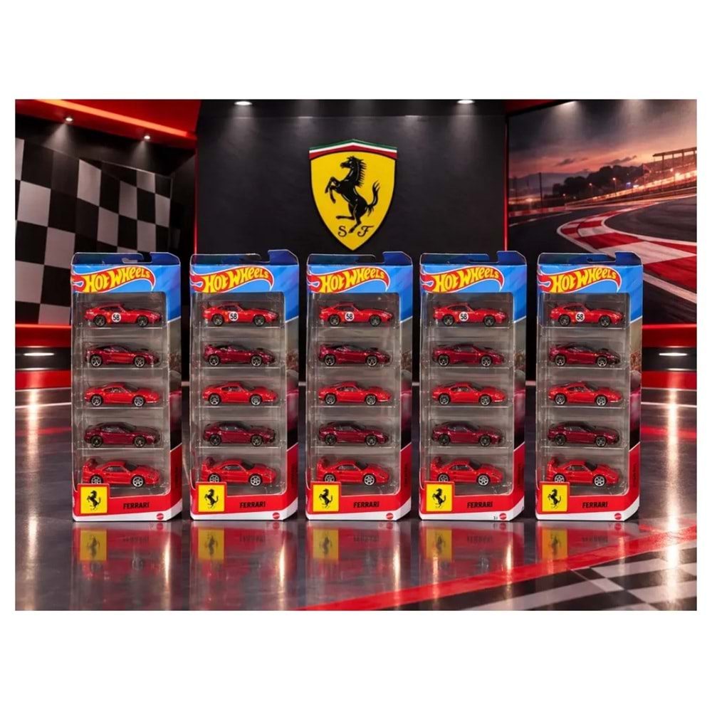 MTL HOT WHEELS 5 Lİ FERRARI SERİSİ JNL12 *12