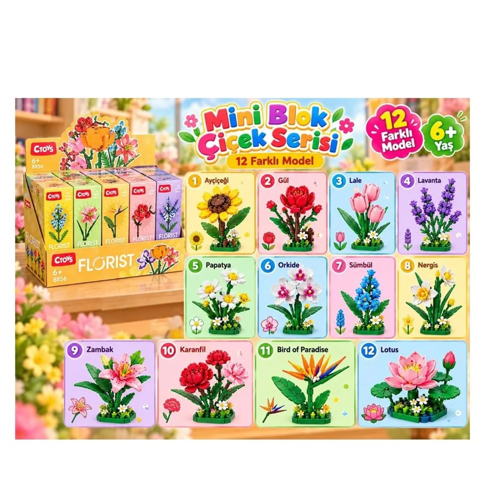 CRN 8856 ÇİÇEK LEGO 12 Lİ STAND *288