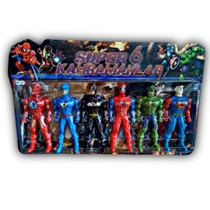 KARTELA 6 LI SET SÜPER KAHRAMANLAR B-88873 (60)