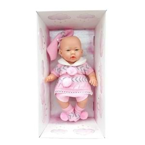 GLT1127-A AZRA NEWBORN PEMBE GRİ TRİKO ELBİSELİ (0)