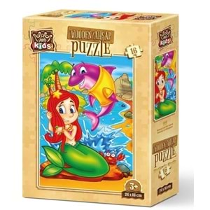 AHŞAP PUZZLE DENİZKIZI VE ARKADAŞLARI 16 PARÇA 5858 *12