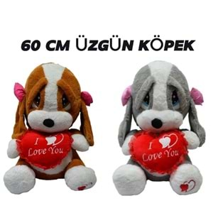 60 CM ÜZGÜN KÖPEK PELUŞ PL62210 *6