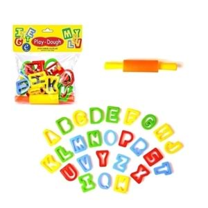 POŞETLİ OYUN HAMURU HARF KALIPLARI ERN-012 *36