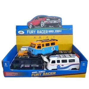 FURY RACER MÜZİKLİ SÜRTMELİ MÜNİBÜS 6 LI PKT LD-2AA *72