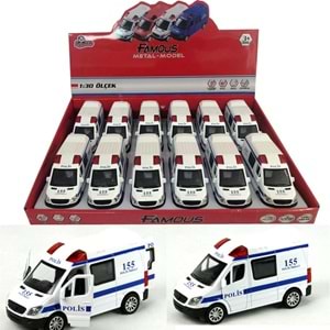 CEKBIRAK POLİS EKİP OTOSU 1:30 ISIKLI SESLI POL. TIN-588A-POL *48