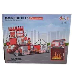 MAGNETIC TILES 48 PARÇA İTFAİYE SERİSİ SH40758 *12